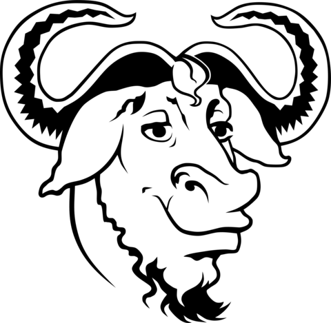 Gnu Logo Coloring Page